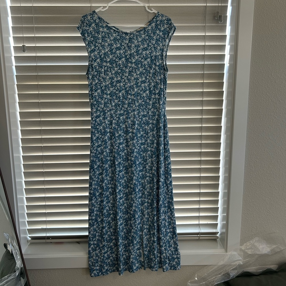 LOFT blue floral maxi dress